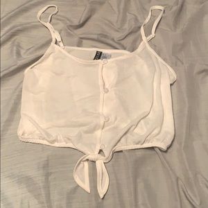 See through white crop top